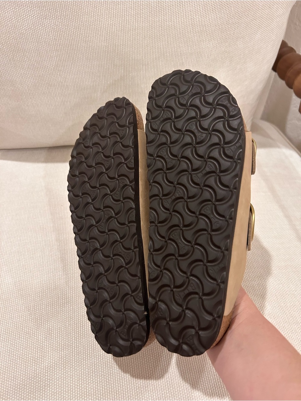 New Birkenstock Arizona Big Buckle Nubuck Sandals Sandcastle - Picture 6 of 6